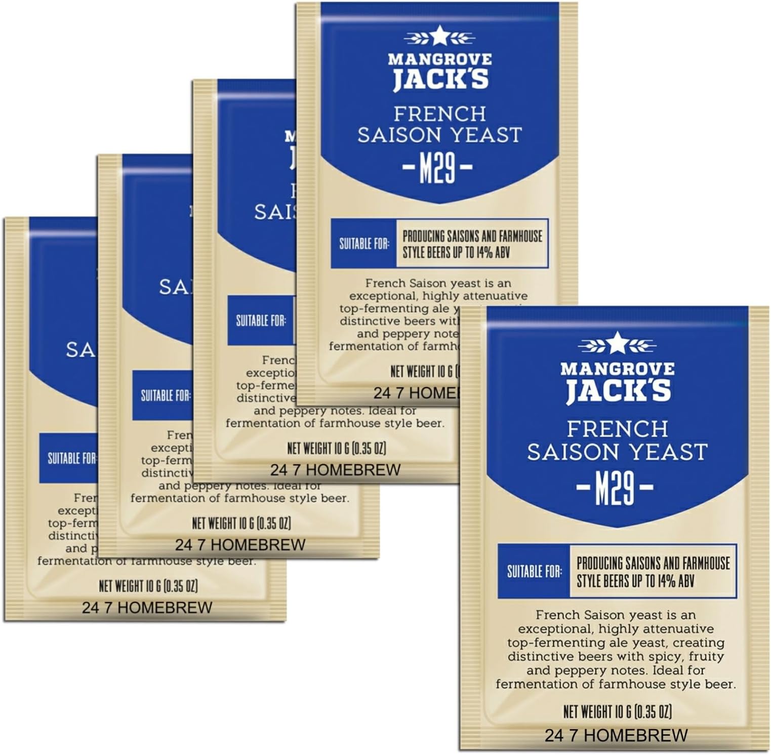 5X Mangrove Jack’s Craft Series Yeast M29 French Saison (10g)