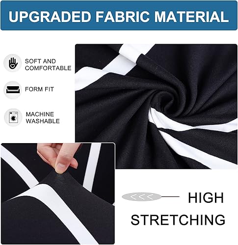 Miniatura 4 de uxcell Funda elástica para sofá de dos plazas, funda de sofá biplaza para sala de estar, muebles universales con una funda de almohada (ramas negras