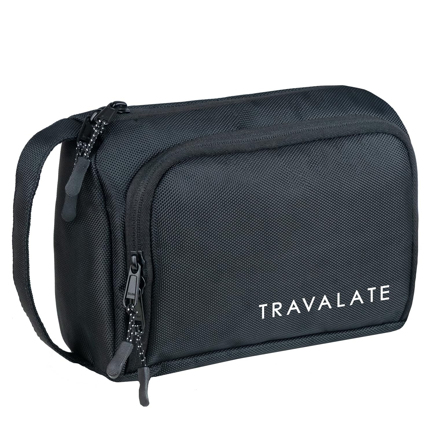 TRAVALATE Polyester Lightweight, Water-Resistant Toiletry Organizer Dopp Kit for Men and Women |Unisex Multipurpose Spacious Travel Accessories, Makeup Kit Bag - Black