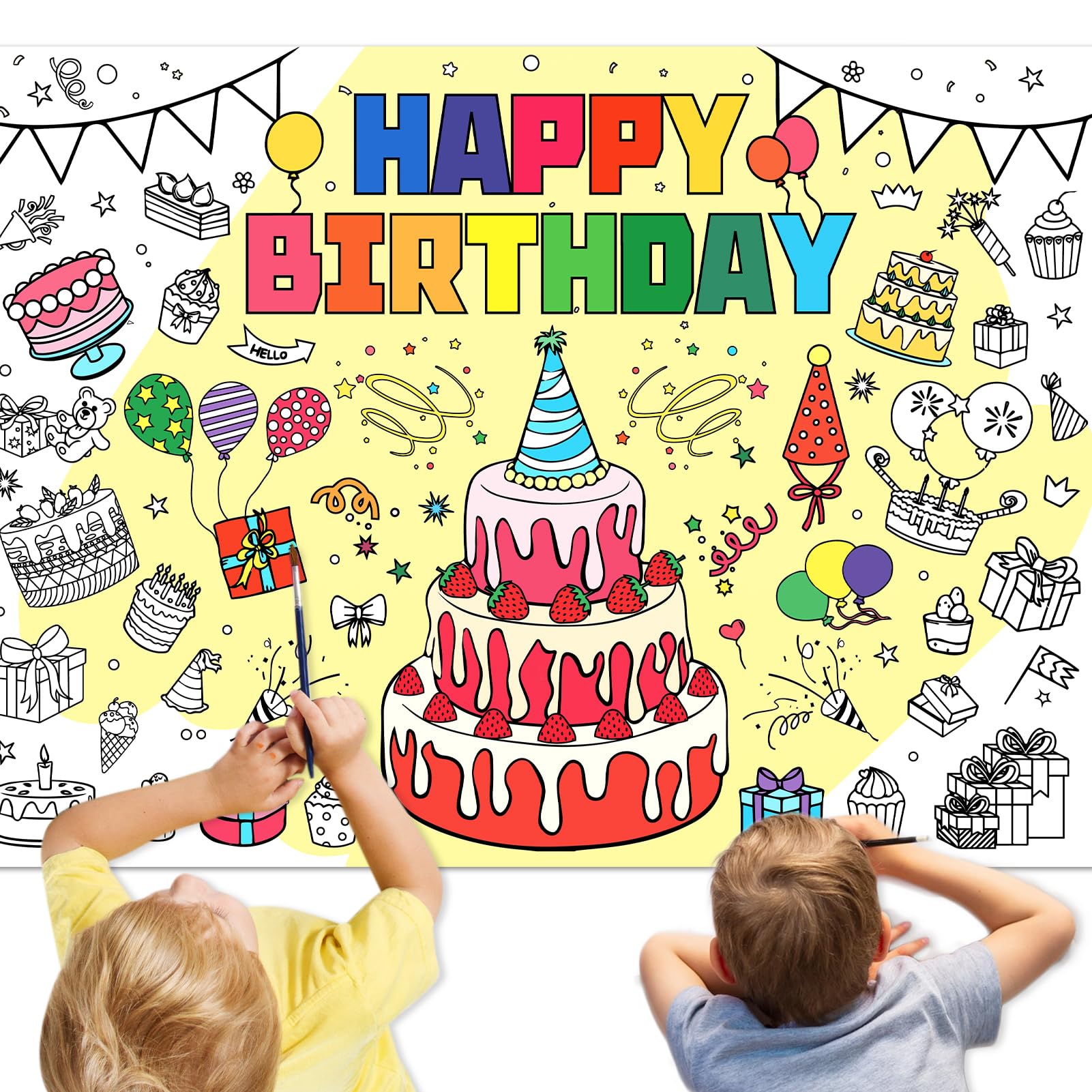 Nappe Géante à Colorier D'Halloween Pour Enfants, Loisirs Créatifs