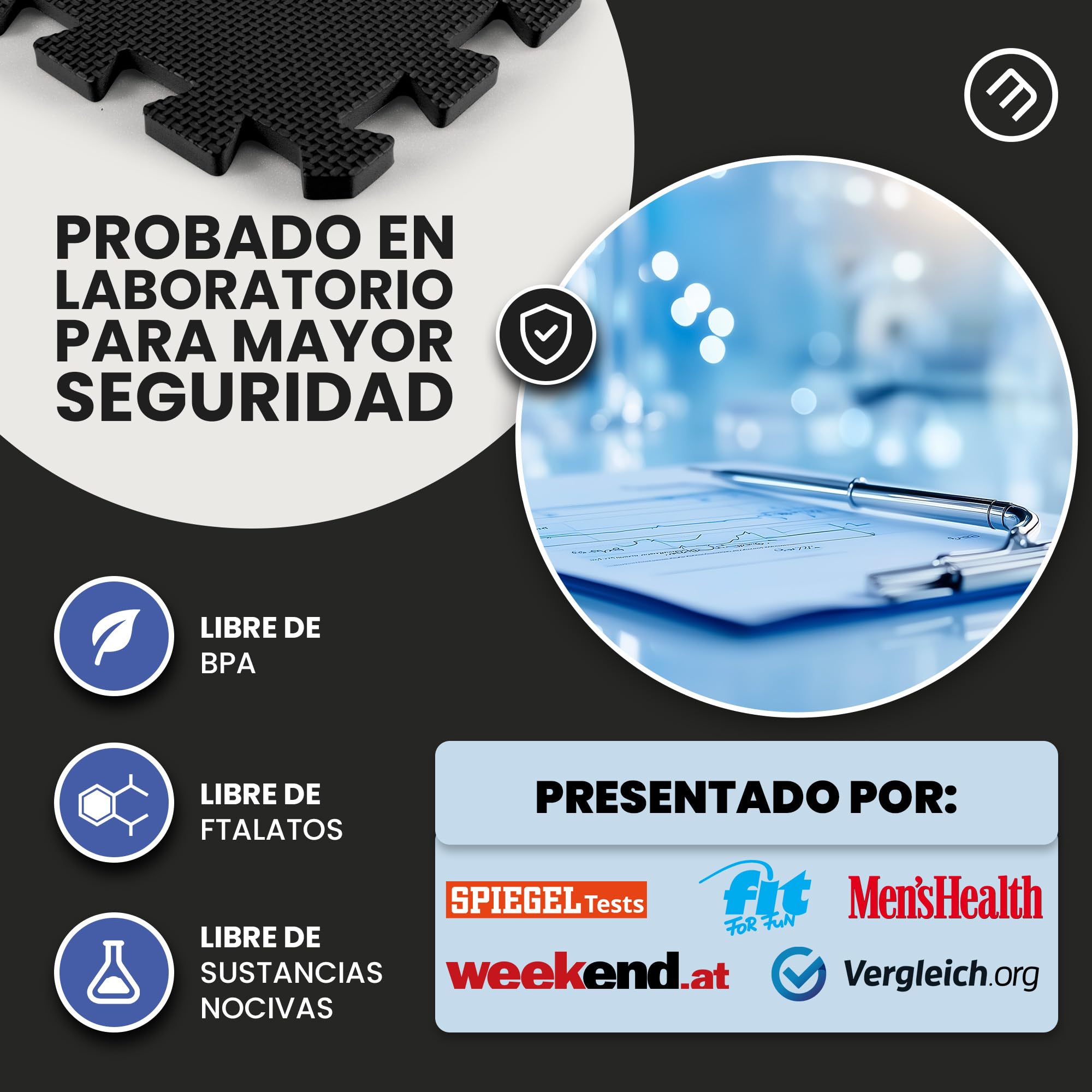 Esterilla Fitness Puzzle para Suelos de Gimnasio | Set de Protección Goma Espuma Losas Caucho para Máquinas de Deporte, Alfombrilla Protector Expandible Tatami Tapiz Alfombra Colchonetas Pesas Gym
