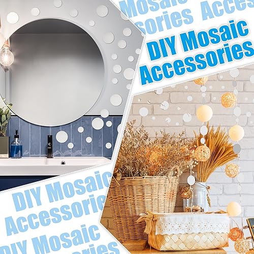 Miniatura 5 de Kigley 200 piezas de espejo pequeño redondo para manualidades, mini mosaico para manualidades y suministros de proyectos de bricolaje, 3 tamaños