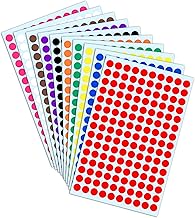 Pack de 3000, 10mm Gomets Colores Surtidos Pegatinas Redondo Adhesivos - 10 Colores