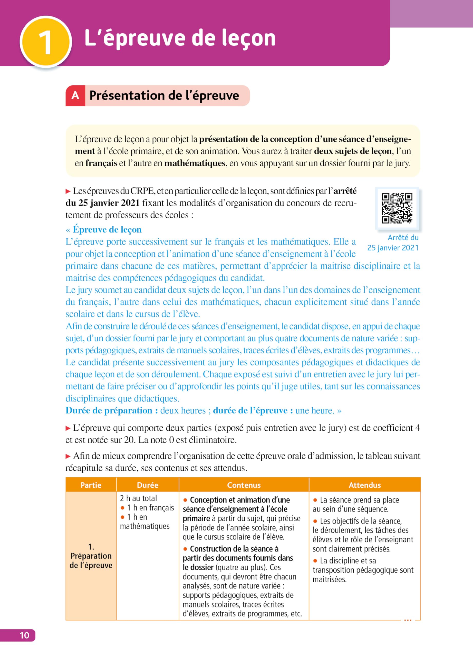 Objectif CRPE 2026-2027 - Français - La leçon - épreuve orale d'admission