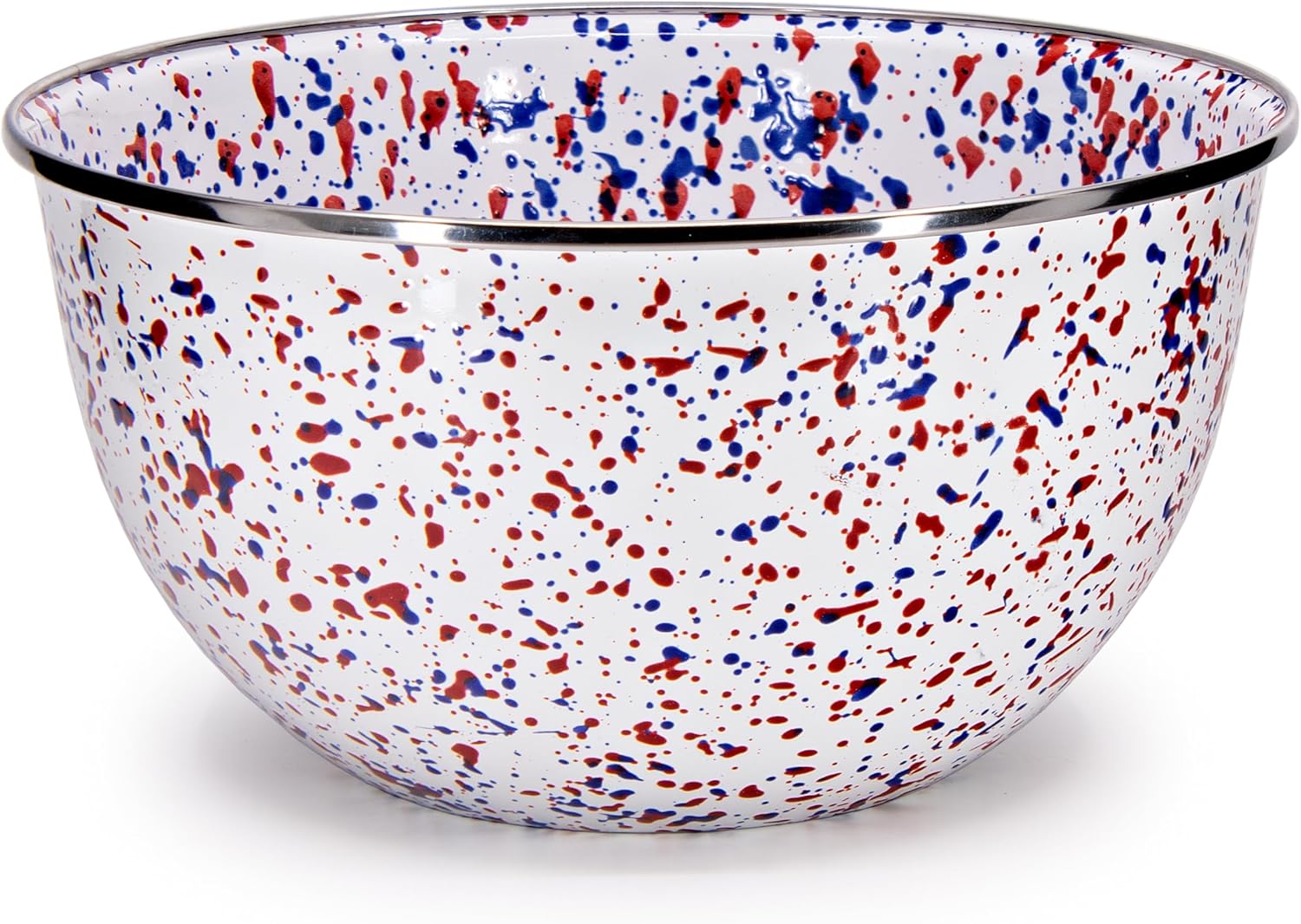 Golden Rabbit Enamelware Large Salad Serving Bowl, 4 quart, Americana