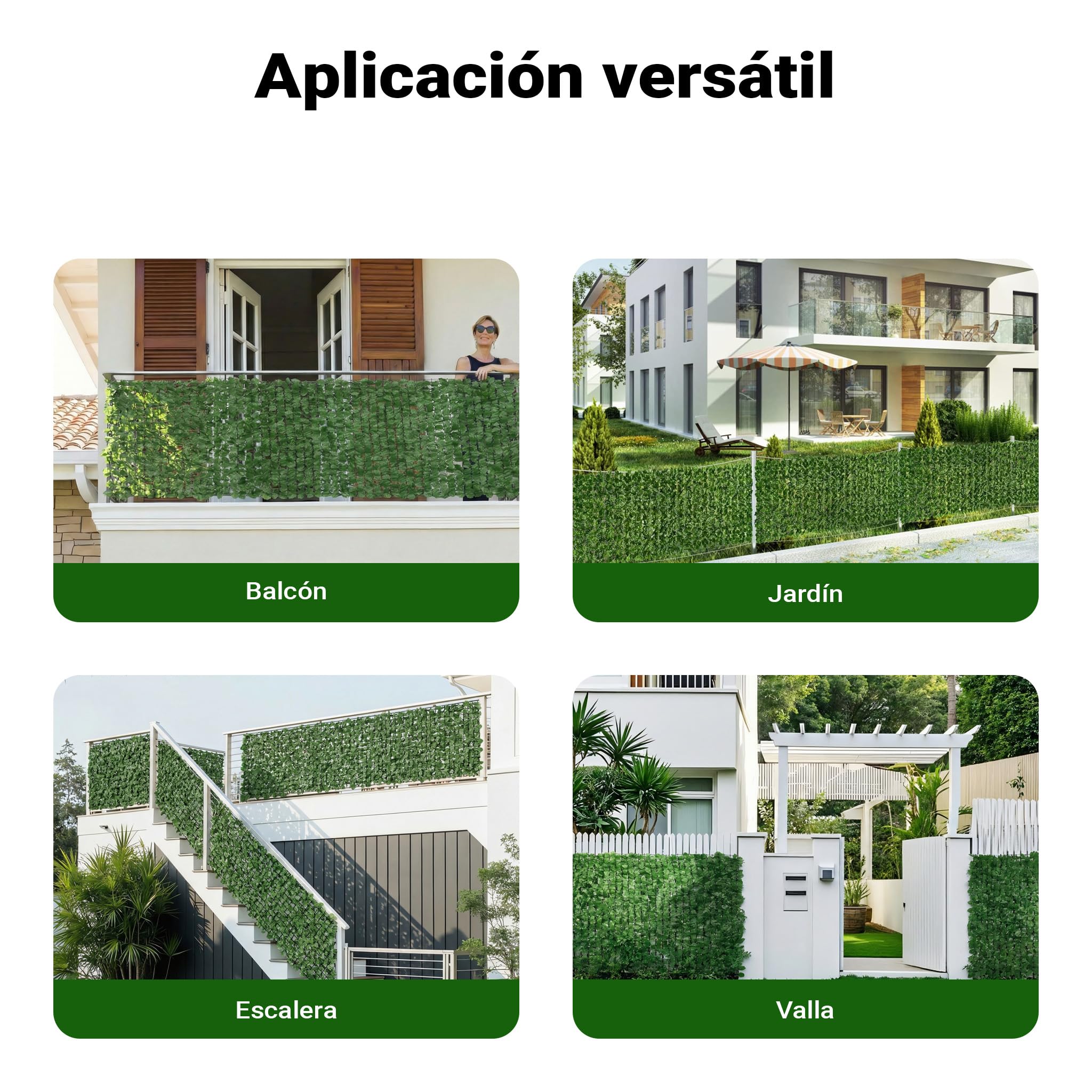 WilTec Red de protección de la Visibilidad Aspecto de Hojas 300 cm x 150 cm Cubierta de Pared protección de privacidad