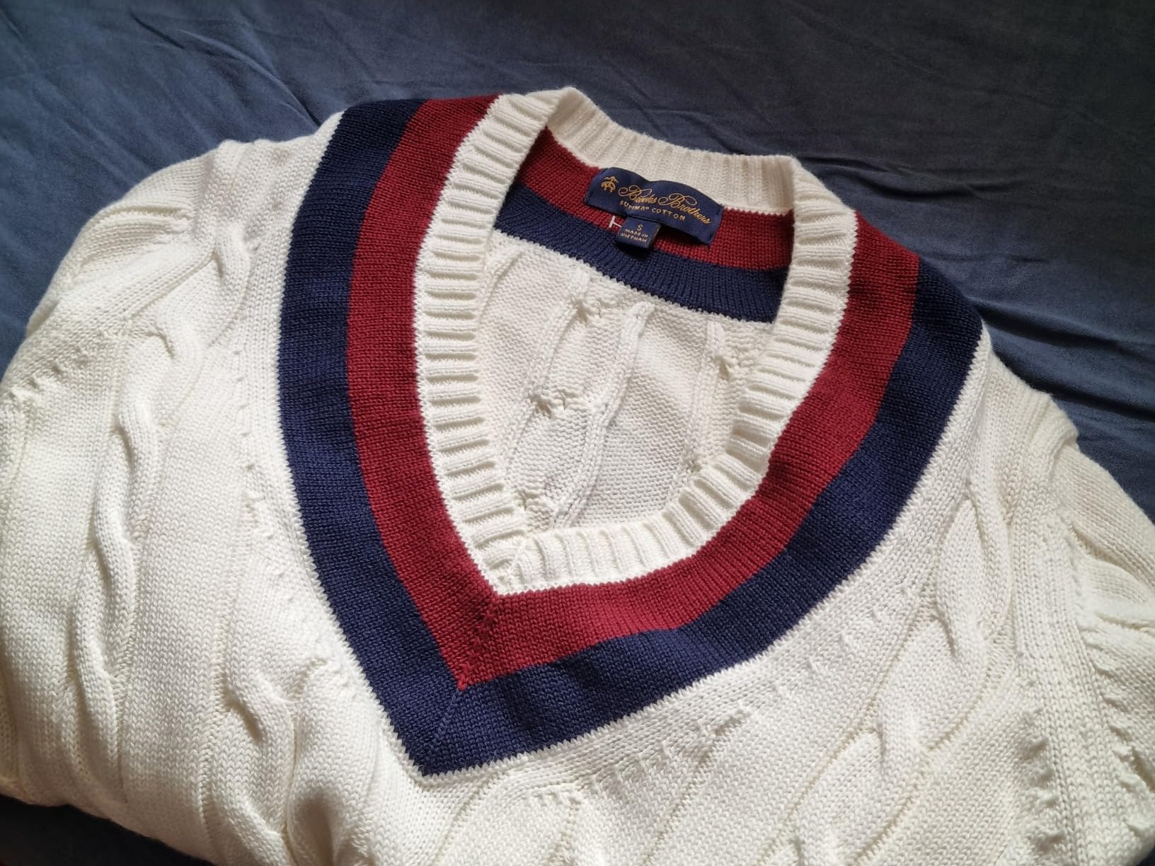 Brooks Brothers Men's Supima Cotton Cable V-Neck Bangladesh | Ubuy