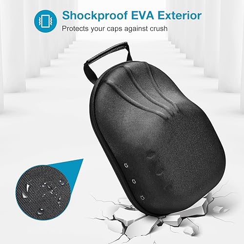 Miniatura 4 de ProCase Estuche rígido de viaje para gorros, bolsa de almacenamiento para 5-6 gorras de béisbol, organizador de sombreros con correa ajustable para