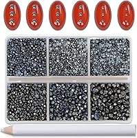Vista 81 de Bymitel Hotfix - Gemas redondas de diamantes de imitación de cristal para manualidades, mezcla de 6 tamaños con kit de lápiz de cera, negro