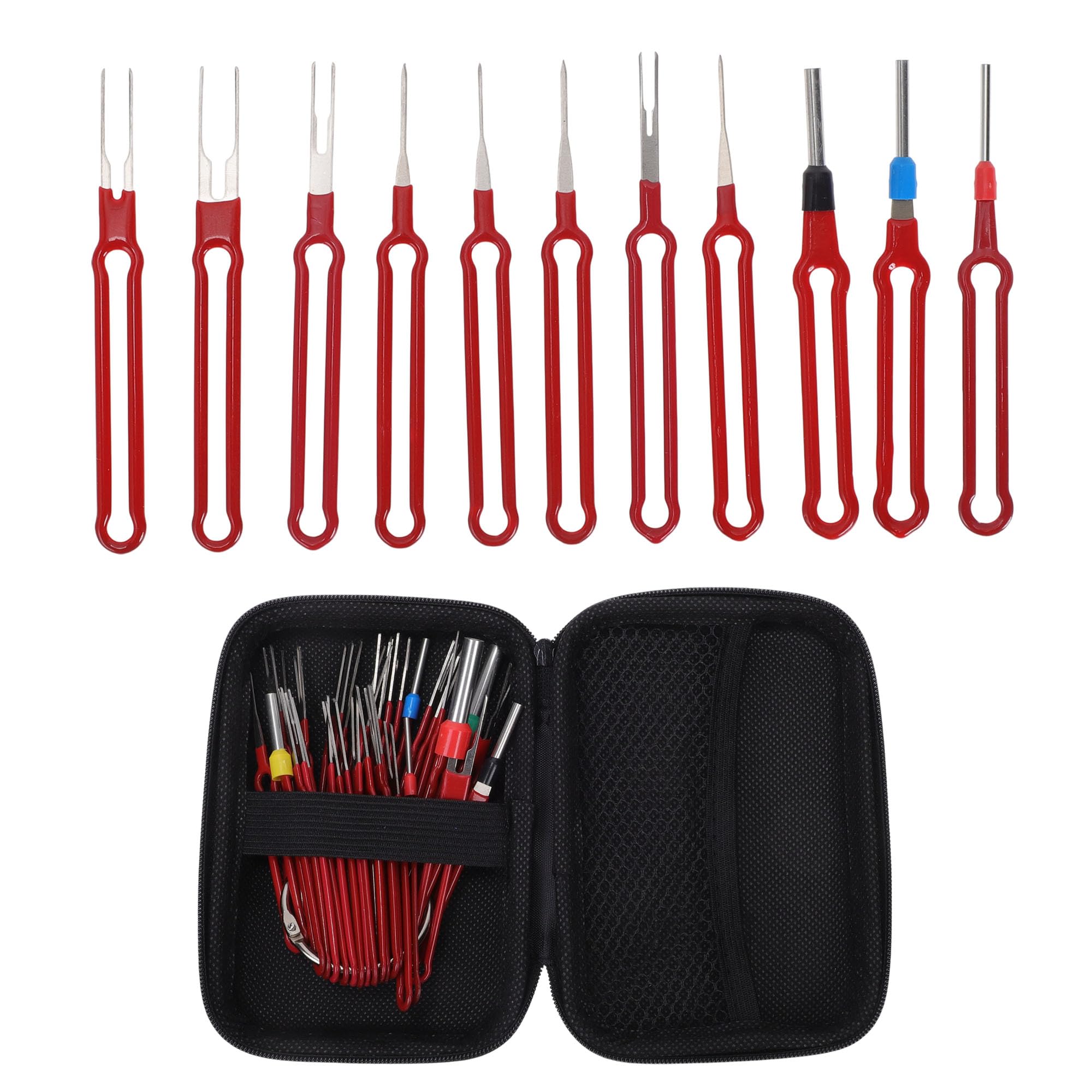 Kit di Assortimento di Strumenti di Rimozione Terminali per Auto, Camion, Moto, Barca - Kit di Estrattori di Terminali di Connettore di Filo Rosso 86 Pezzi