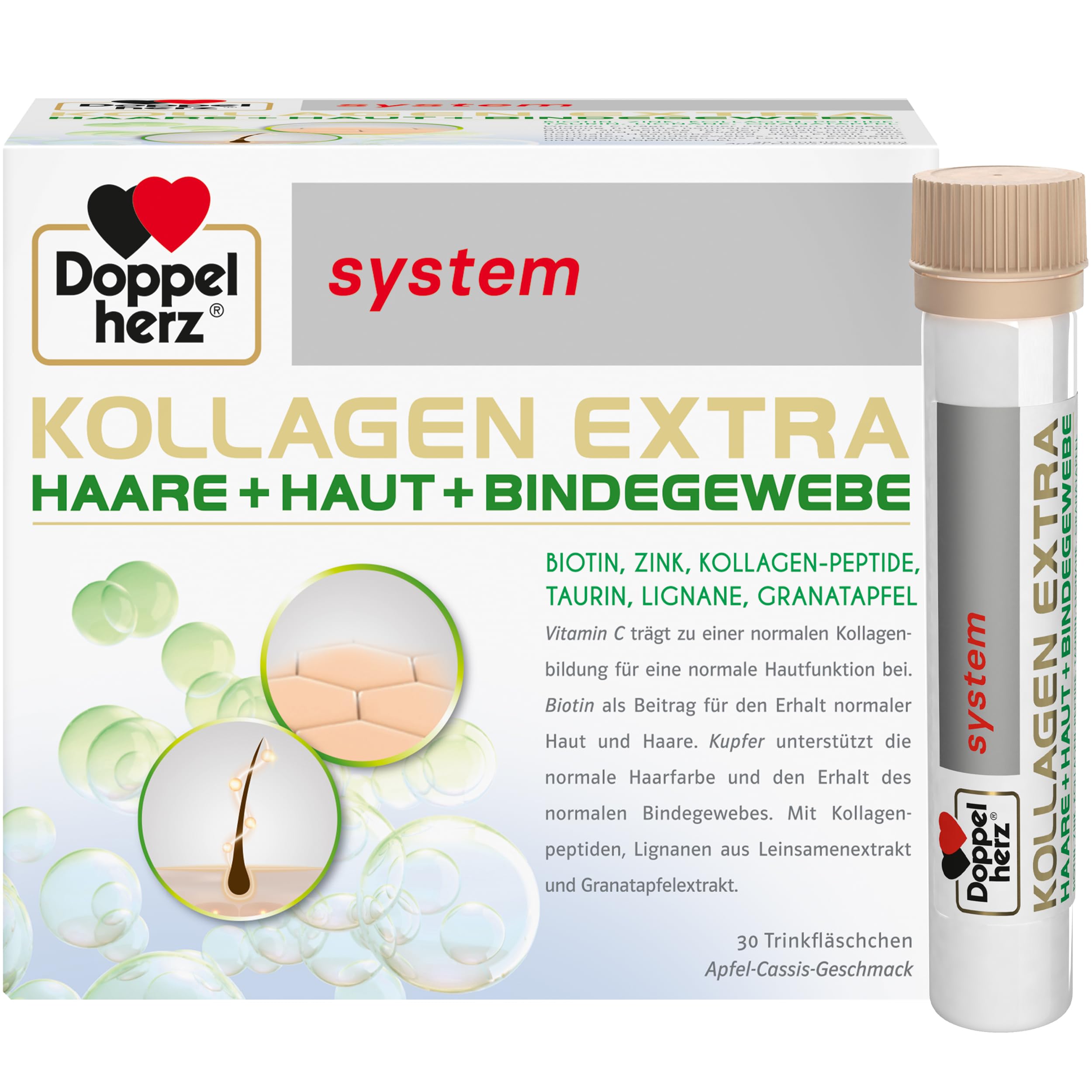 Doppelherz Kollagen Extra system Haare, Haut und Bindegewebe Lösung, 30 Sztuka Butelka do picia