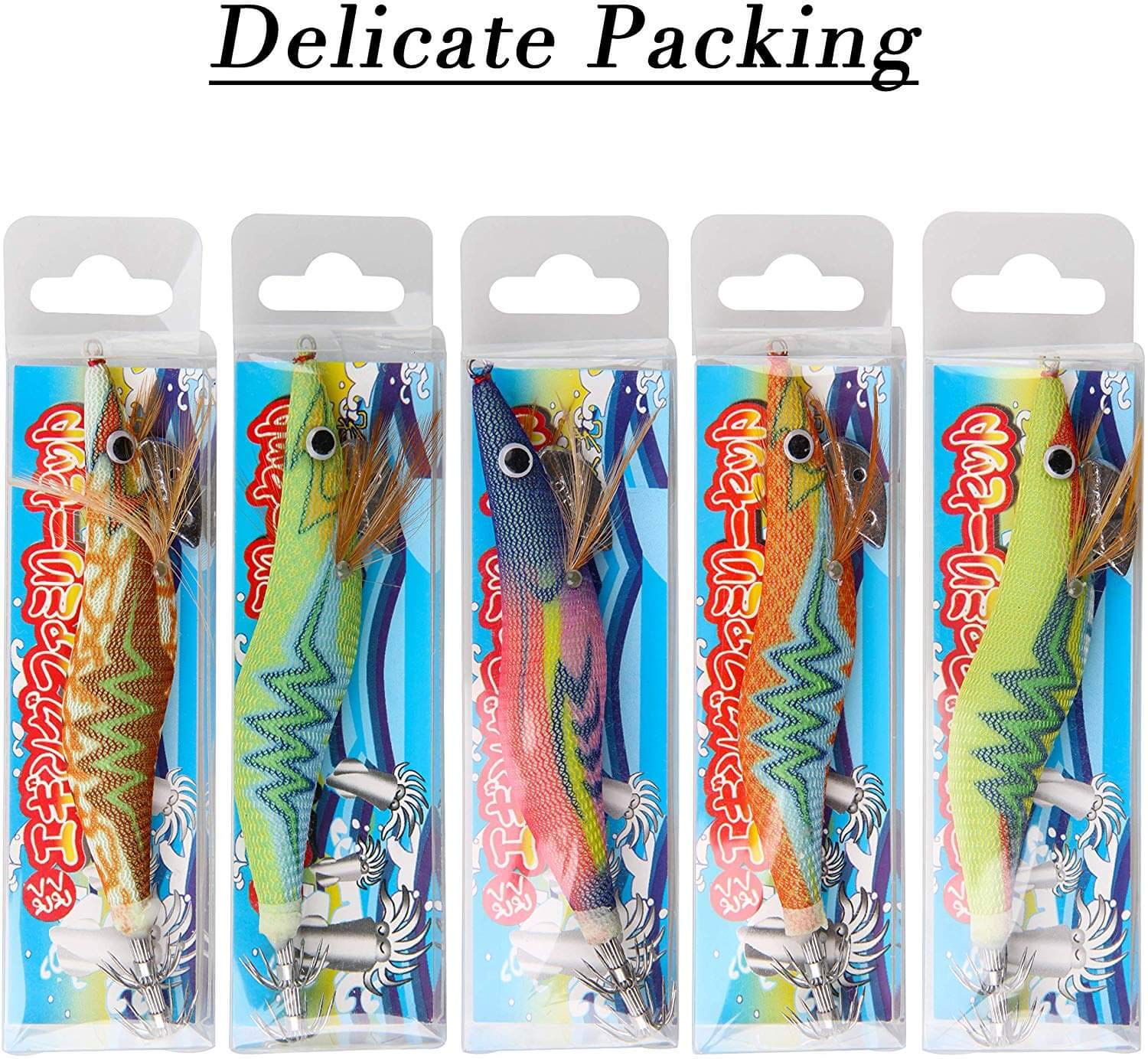 Lote de 5/10 señuelo Calamar de pesca Turlutte Señuelos luminosos para pesca en agua salada Squid Jigs Señuelo pesca mar