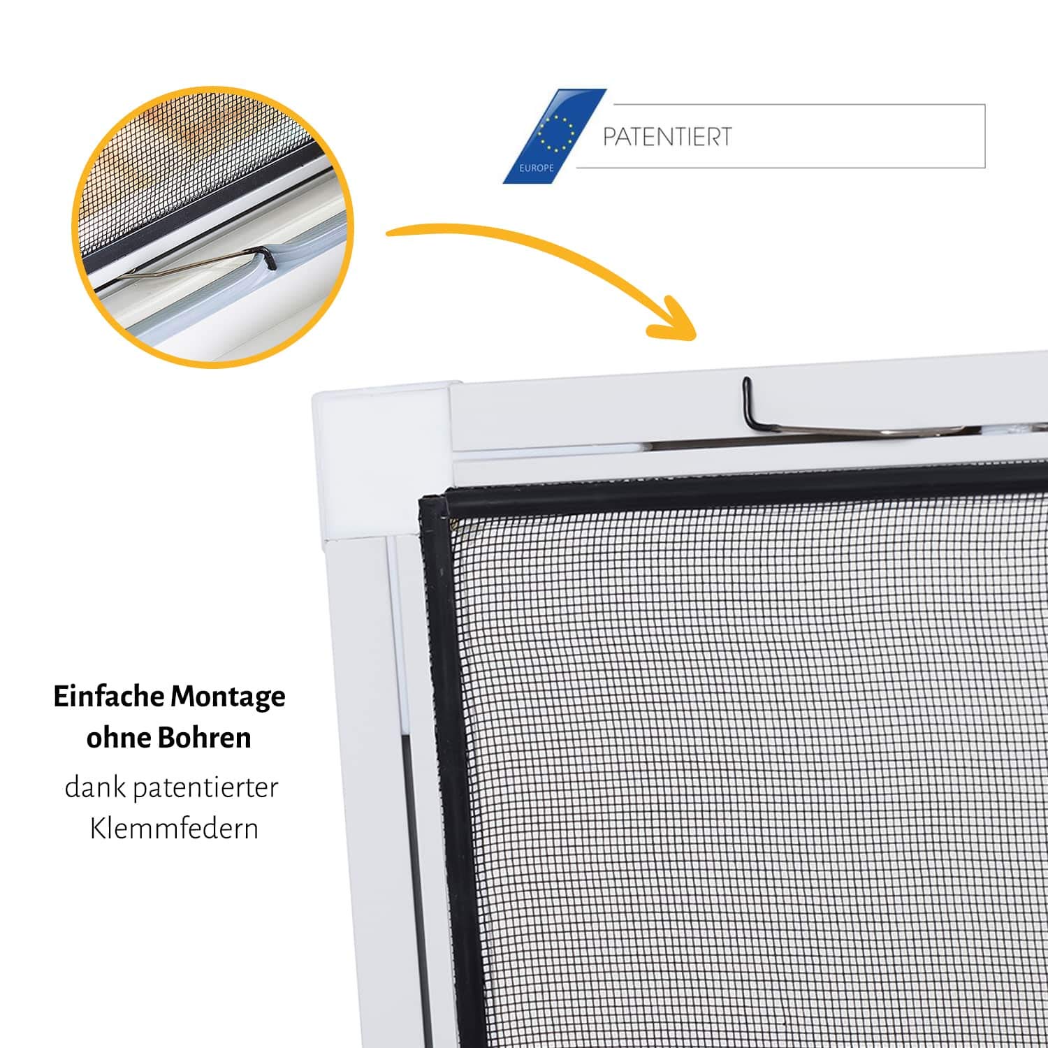 empasa Insektenschutz Fenster Fliegengitter Alurahmen Basic | Farbe: weiß, Größe: 120 x 140 cm, 3er Set