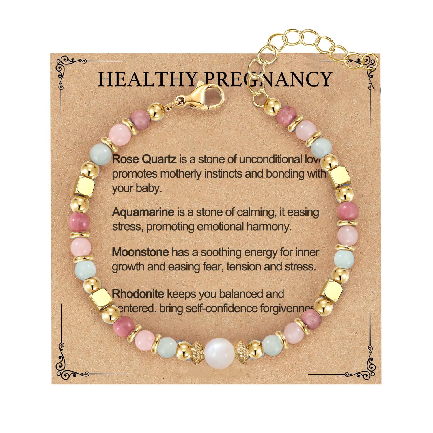 Healthy Pregnancy Bracelet for Mother New Mom, Pregnancy Gifts for Expecting Mom