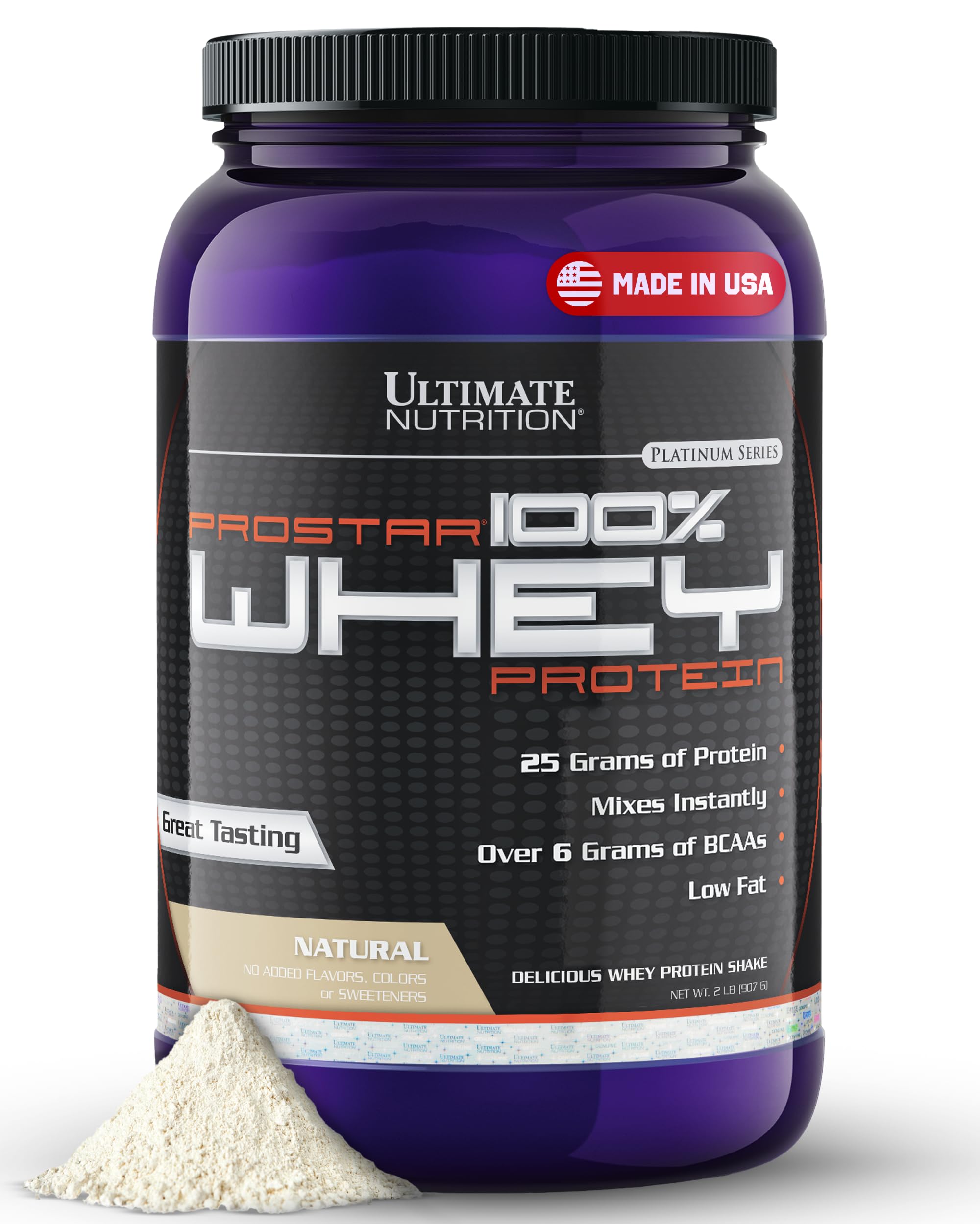 Prostar Whey Protein Powder Isolate, Natural - Low Carb, High Protein Powder Shake for Muscle Gain & Recovery - Low Sodium, Low-Fat & Keto Friendly - 2 lbs Tub