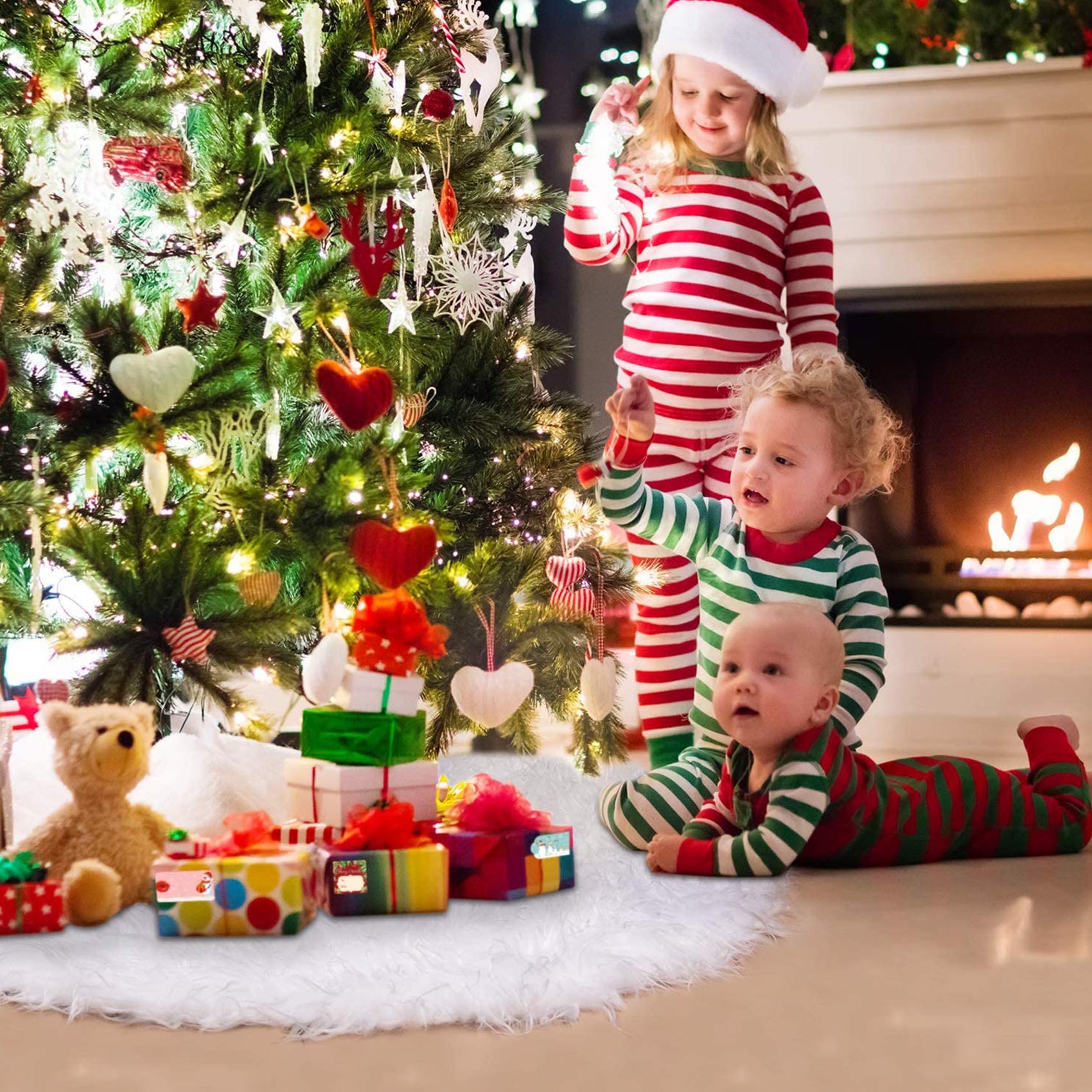 Weihnachtsbaum Rock 90 Cm - Plüsch Baumdecke Mit Weihnachtsmann Motiv