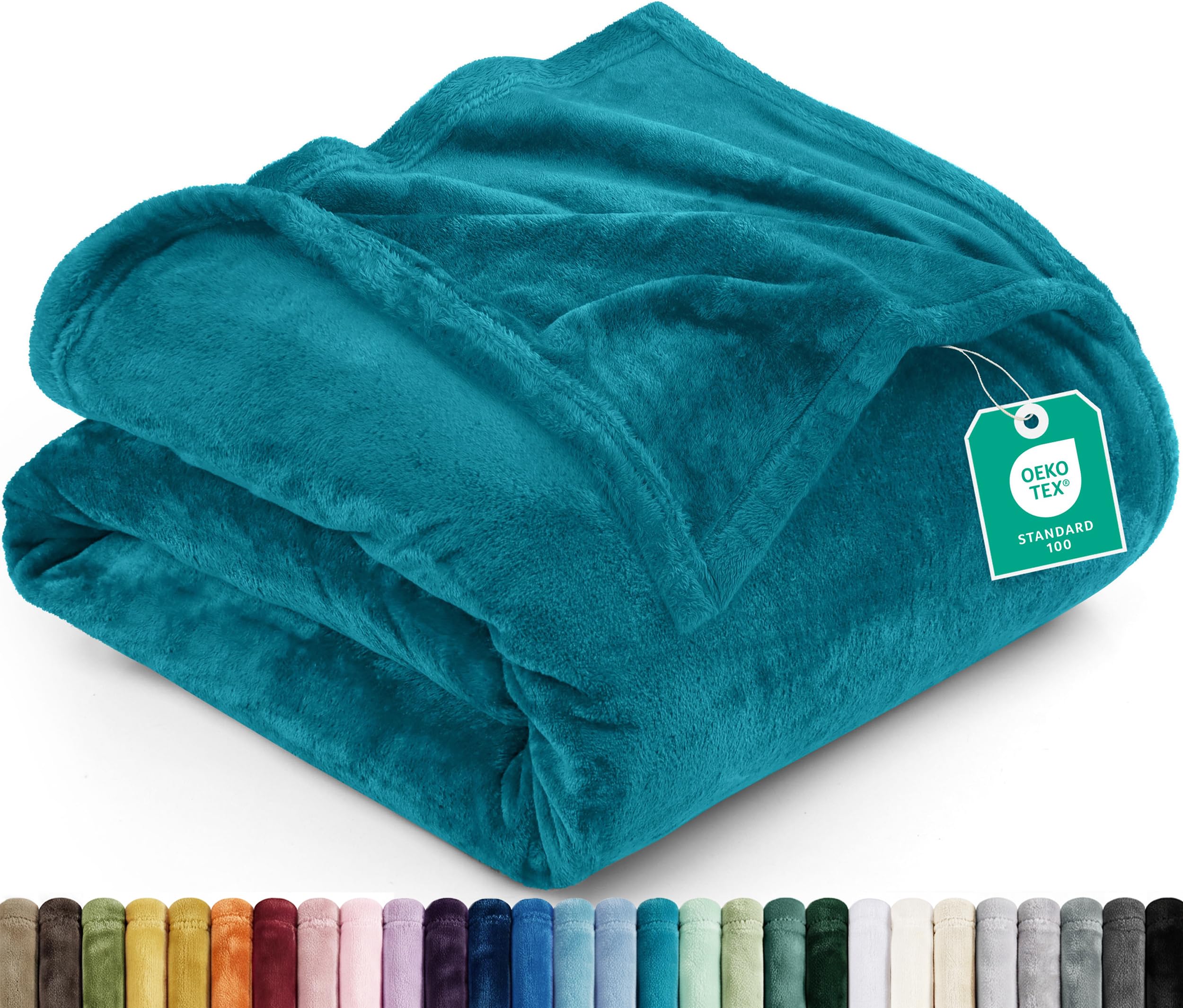 Utopia Bedding Soft Fleece Bed Blanket Twin Size Turquoise (90x66 Inch)