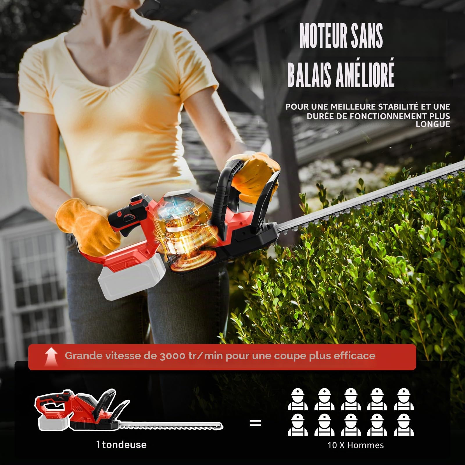 Taille-haie sans Fil avec Lame 52cm pour Milwaukee 18V (sans Batterie)