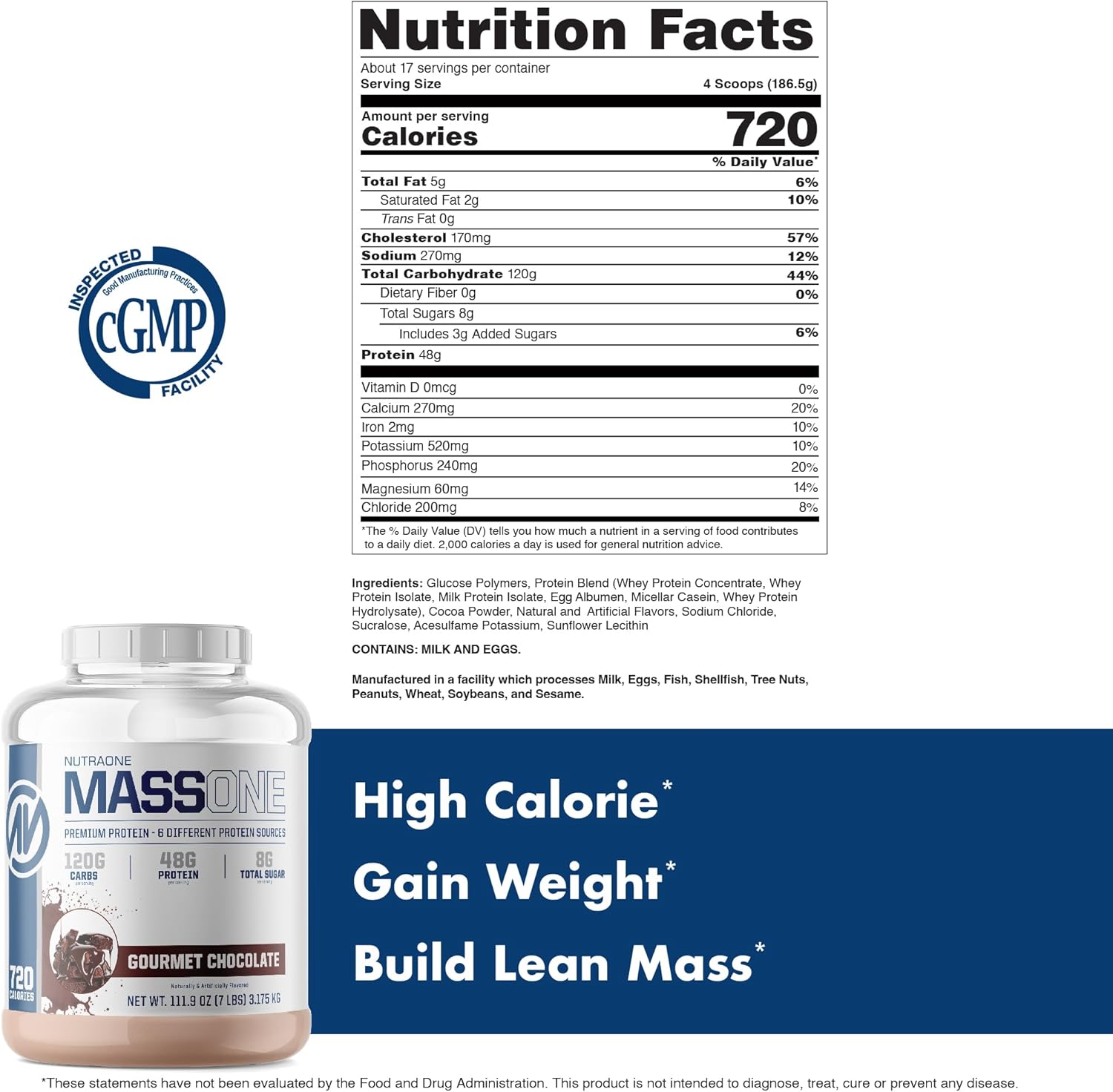 Nutraone Massone Mass Gainer Protein Powder Gain Weight Prot...
