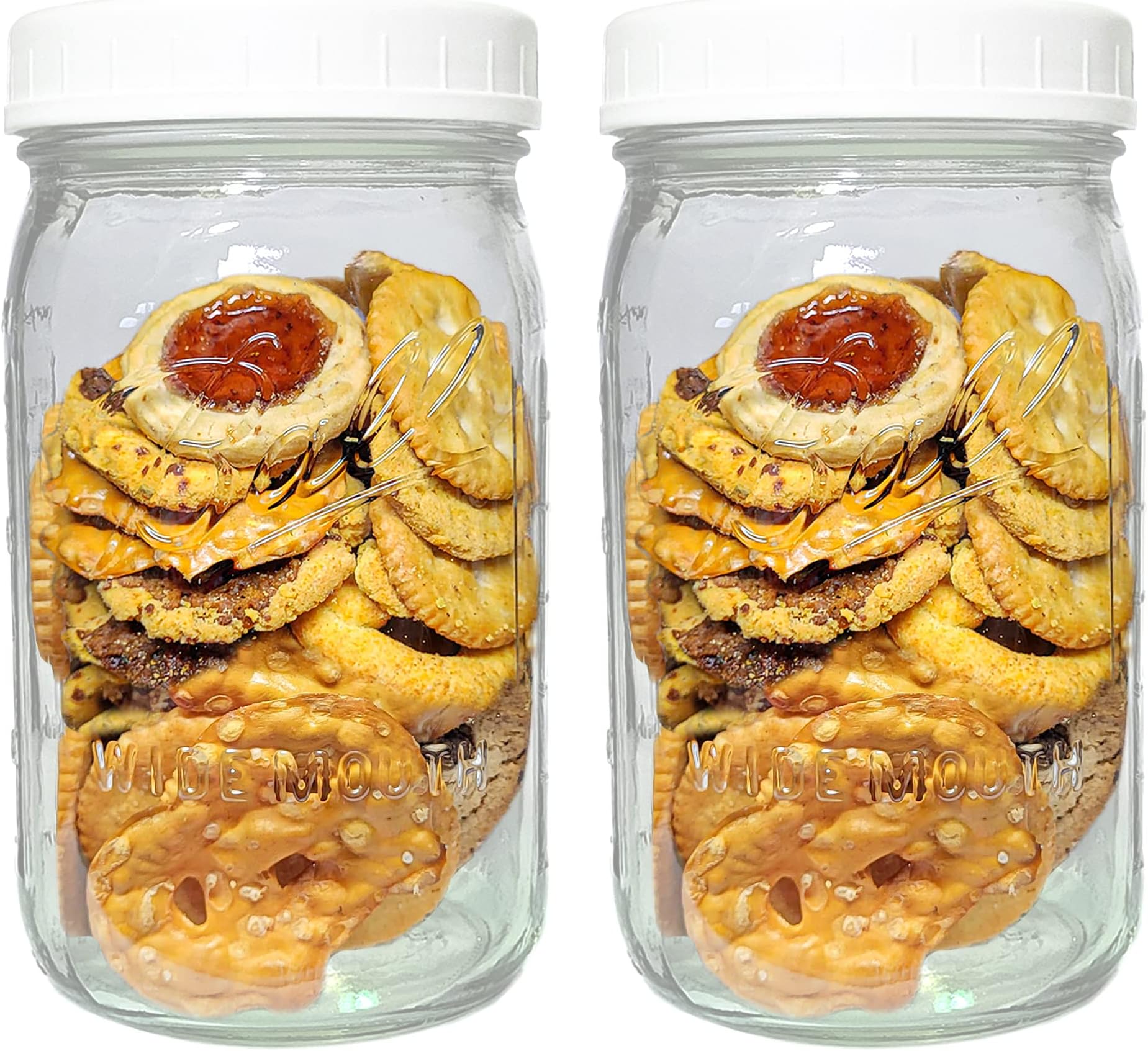 BHL JARS Mason Jars Wide Mouth 24 oz Bundle with Non Slip