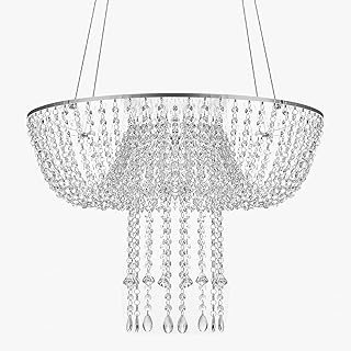 Hanging Crystal Cake Stand Romantic Acrylic Chandelier Style Cake Displa...