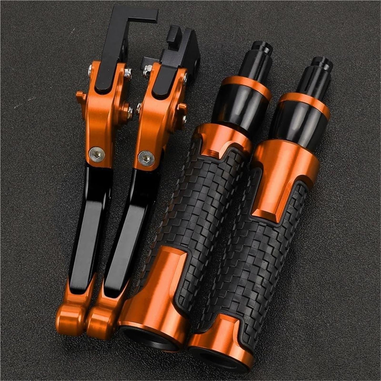 Tgvselpj Orange Motorcycle Part Motorcycle Foldable Adjustable Brake Clutch Levers Handlebar Grips Ends For Kawasaki Zrx1100 1200 1999-2007(Orange)