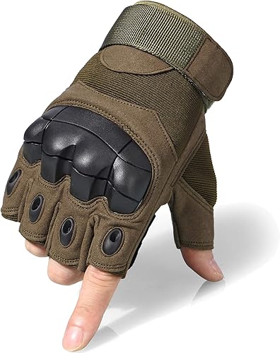 Miniatura 2 de WTACTFUL Guantes tácticos sin dedos para motocicleta, motocicleta, ciclismo, escalada, senderismo, guantes de caza