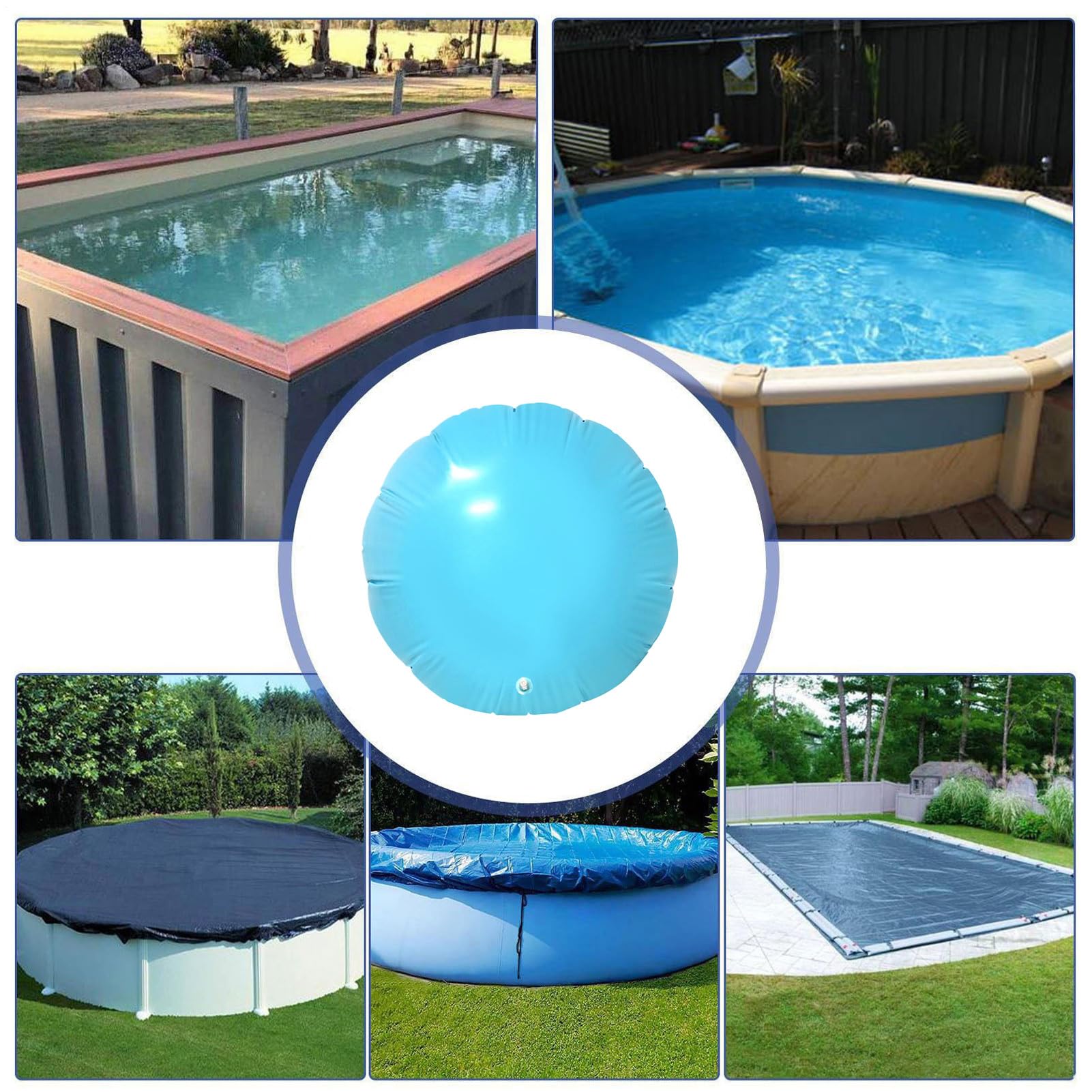 Almohadillas para Piscina | Almohadilla Inflable PVC para Piscina Enterrada | Equilibrador de Hielo Resistente al Frío Balón de Natación Kit de Cierre Invernal para Playa Jardín Trasero SPA Piscinas