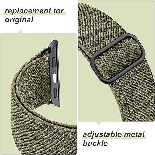 Miniatura 2 de MEULOT - Correa elástica trenzada compatible con Apple Watch de , 1.49, 1.57, 1.65, 1.73pulgadas (38, 40, 42, 44mm), ajustable, de nailon elástico,