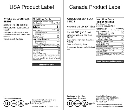 Miniatura 3 de Semillas de lino dorado, 1.5 libras, semillas de lino enteras prémium para recetas nutritivas, hornear y aperitivos, ricas en omega-3, fibra,