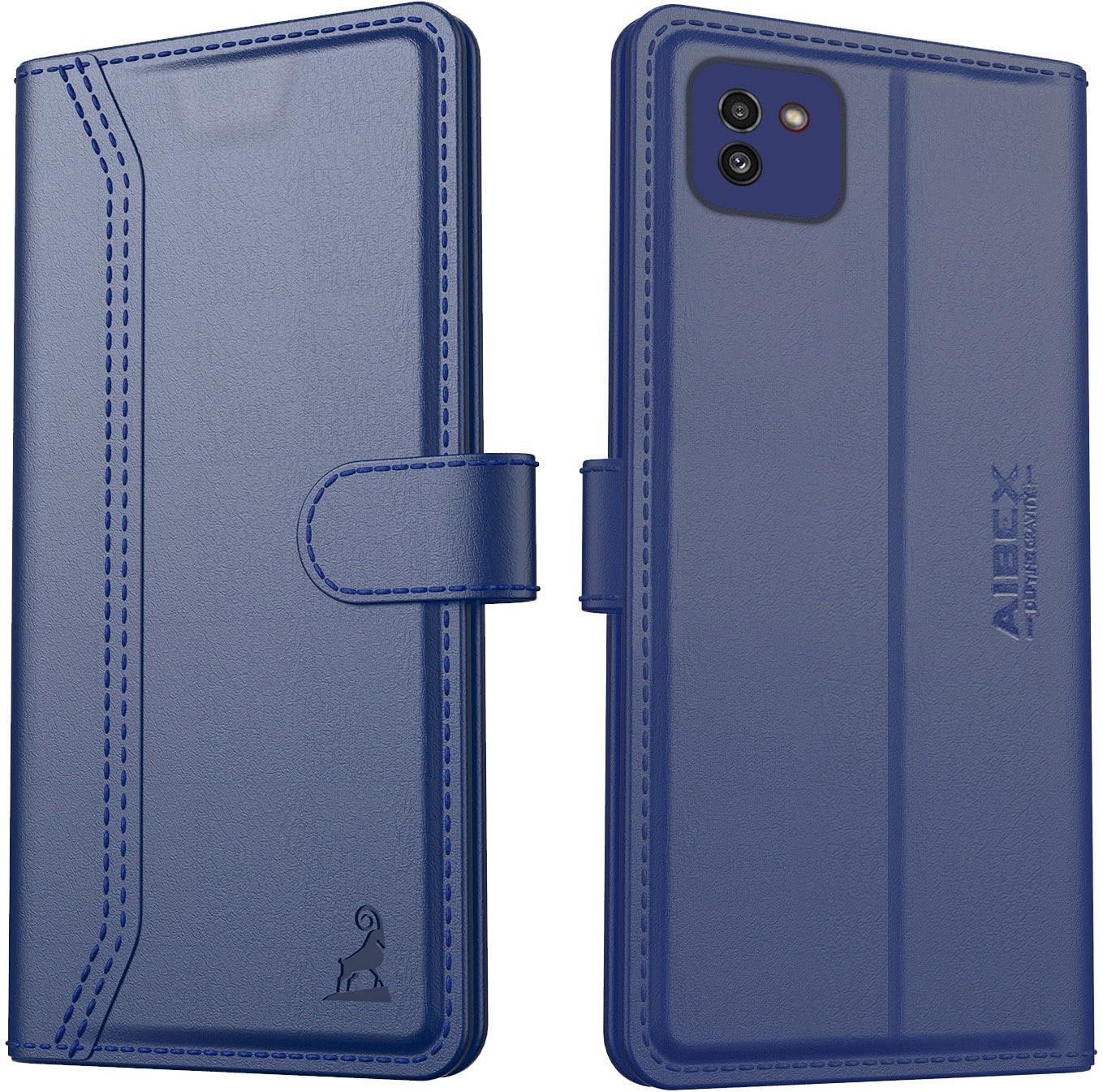 AIBEX ® Samsung Galaxy A03 Flip Cover Leather Finish | Inside TPU with Card Pockets | Wallet Stand | Complete Protection Flip Case Blue (B09V28CKB8) Amazon Price History, Amazon Price Tracker