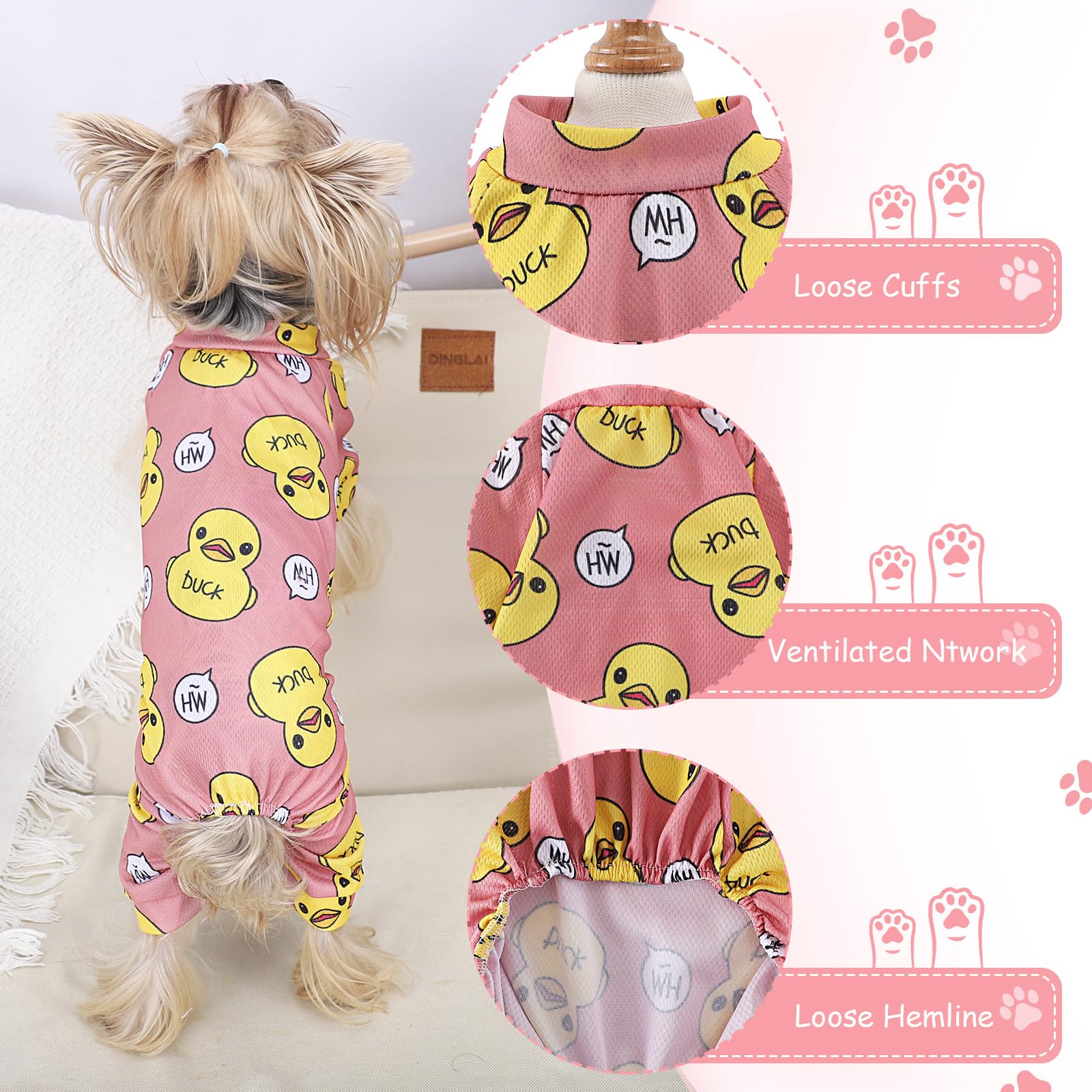Hunde-Pyjama Für Kleine Hunde – Weicher Einteiler, Dehnbar, Für Mädchen Und Jungen, Sommer-Schlafanzug