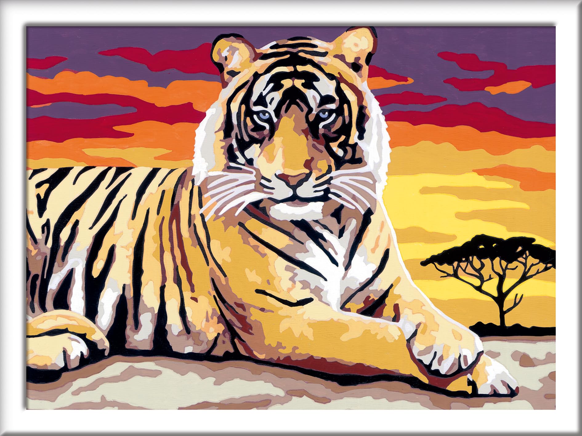 Ravensburger CreArt 28553 - Majestätischer Tiger - Malen nach Zahlen für Kinder ab 11 Jahre, Malset mit Rahmen, Pinsel und Acrylfarben, Geschenk für Mädchen und Jungen