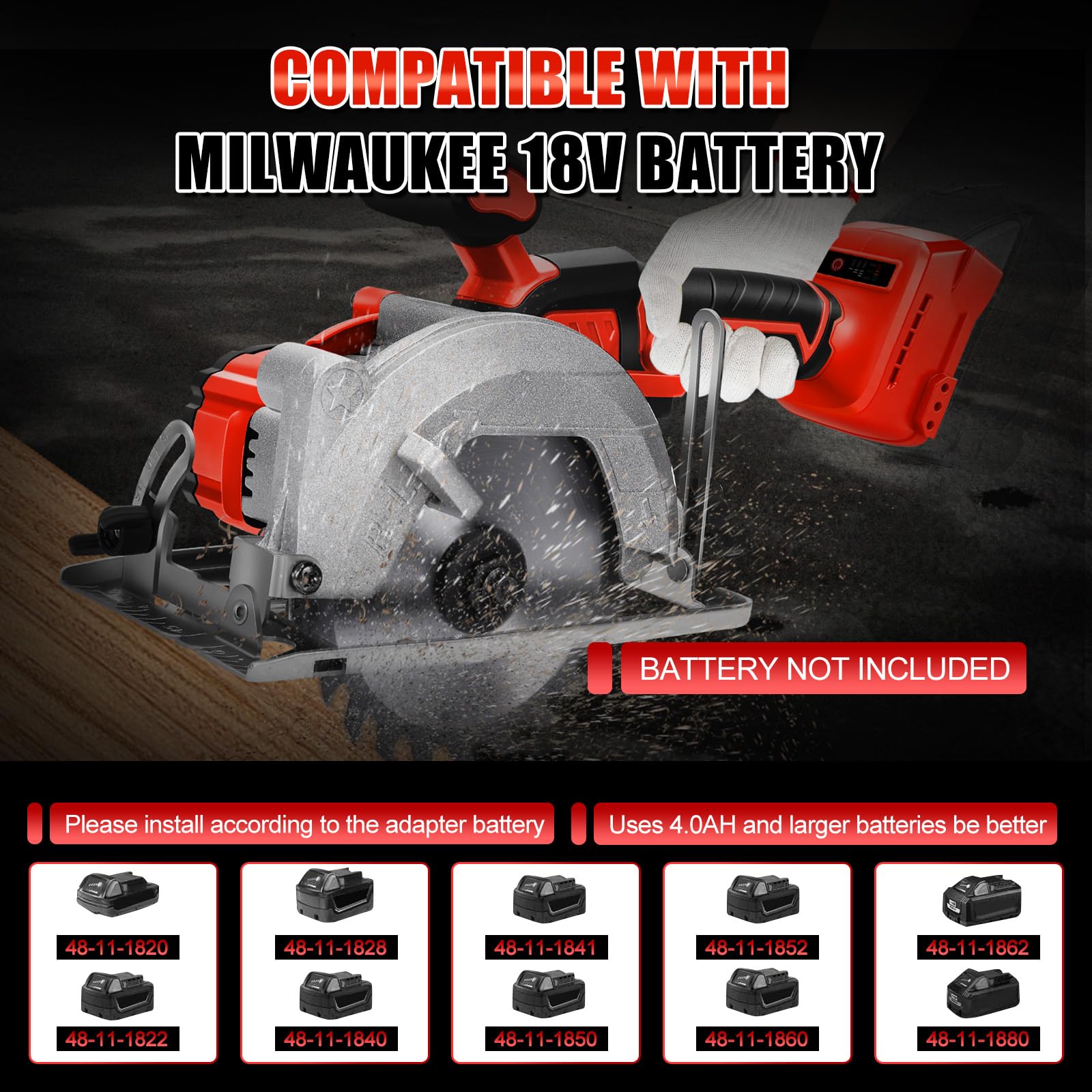 Sierra circular inalámbrica para Milwaukee M18 18 V, 140 mm, sin escobillas, Mini sierra circular de mano