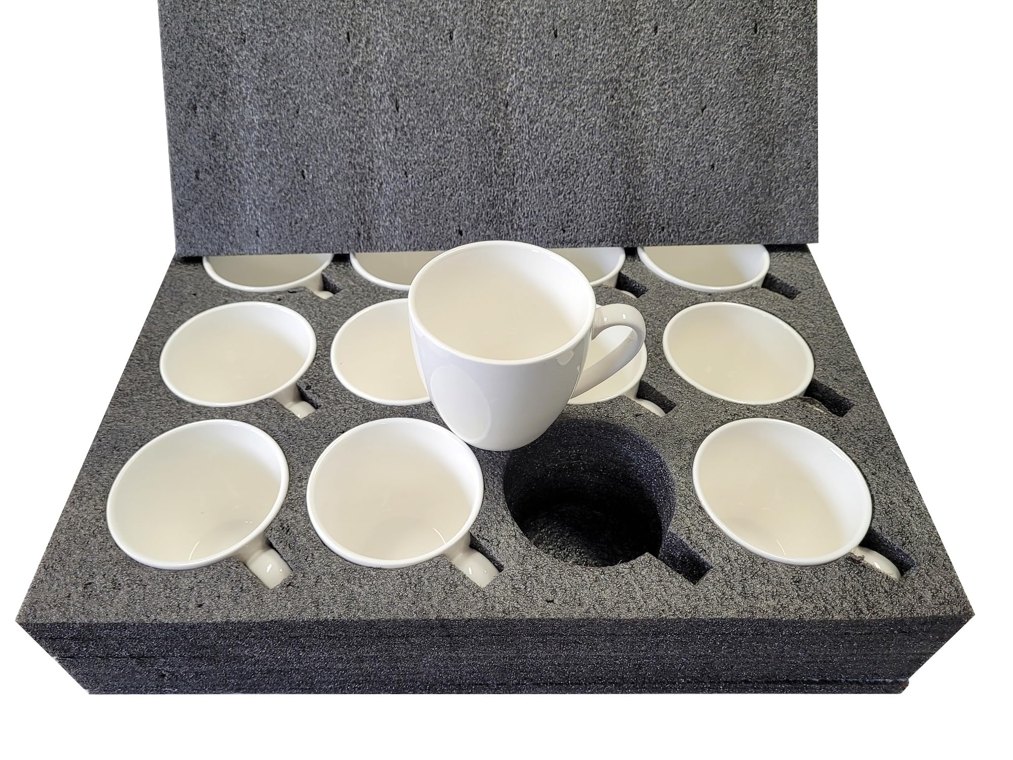 LISSEK 12 Stück Kaffeetassen 200 ml mit Henkel aus Keramik Tassen für Heißgetränke Arbeit Büro 12er Set weißer Henkel weiße Serie