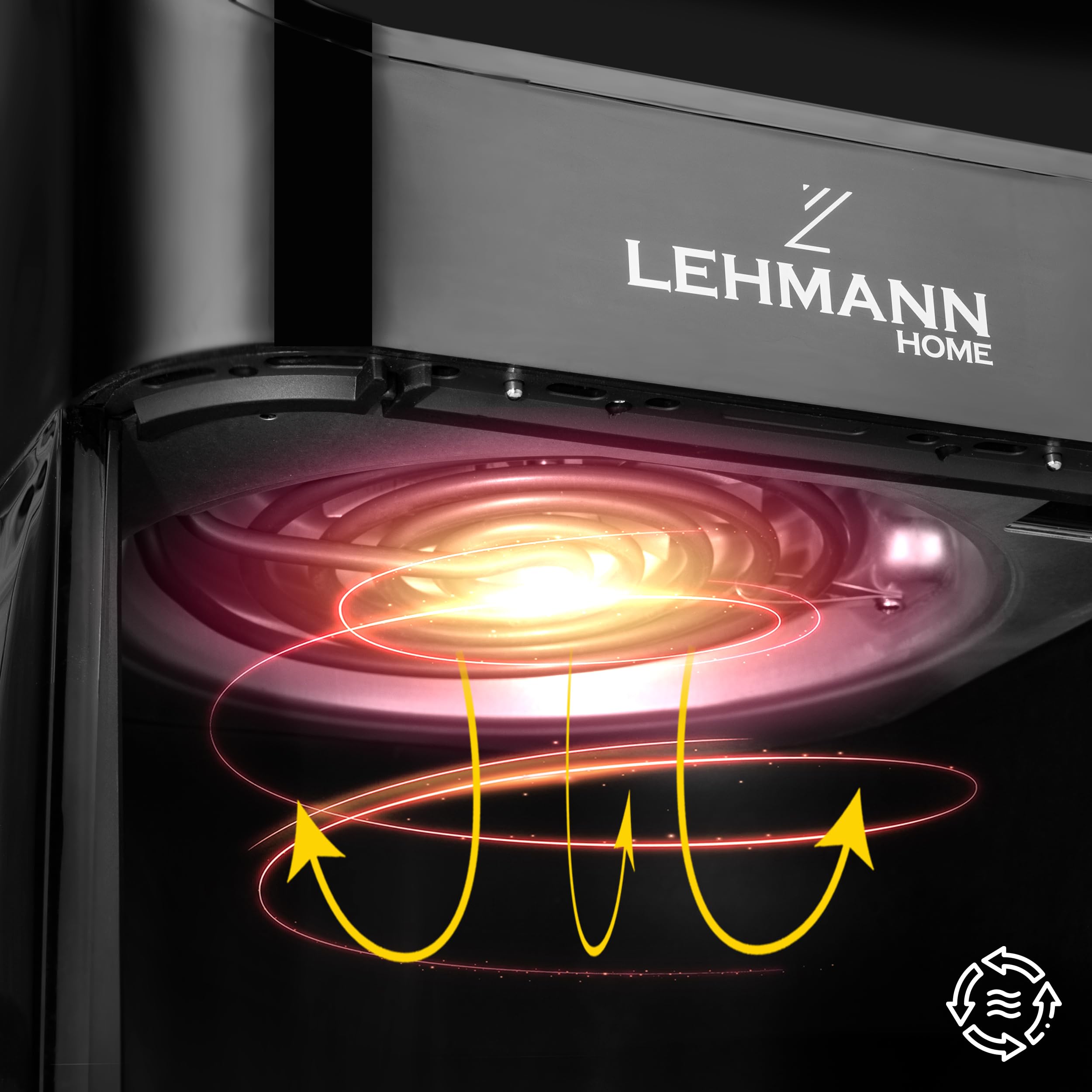 LEHMANN Friggitrice ad Aria 8 Litri, Air Fryer XXL con Inserto Divisorio per Doppio Scomparto, Finestra di Visualizzazione, 12 Programmi & Regolazione Manuale 76–200°C, Lavabile in Lavastoviglie