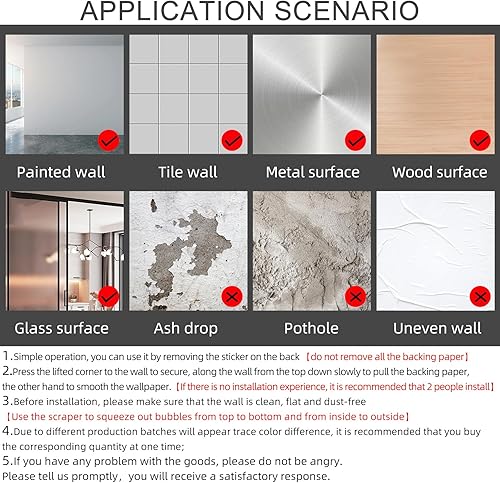 Miniatura 5 de practicalWs Papel tapiz de vinilo autoadhesivo y removible para dormitorio, sala de estar, cocina, decoración de renovación