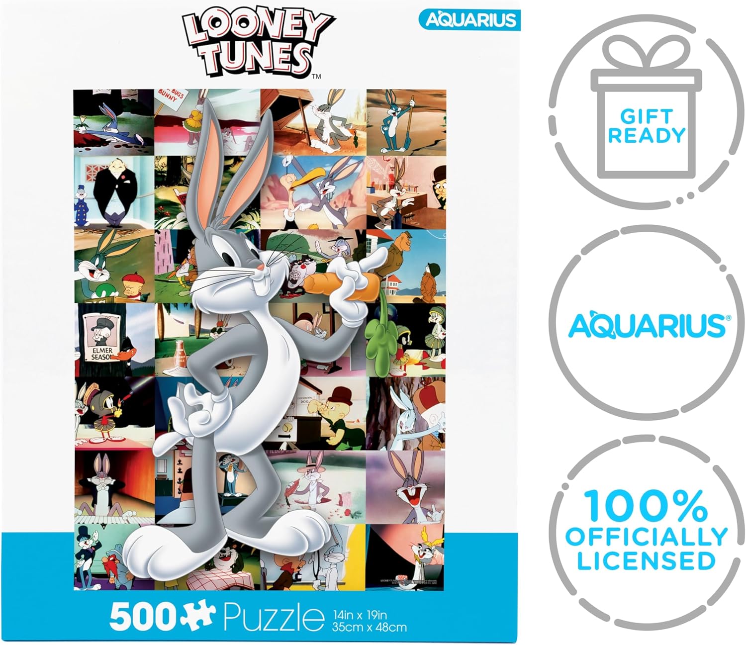 AQUARIUS Looney Tunes Bugs Bunny (500 Piece Jigsaw Puzzle) - Glare Free - Precision Fit - Officially Licensed Looney Tunes Merchandise & Collectibles - 14x19 Inches