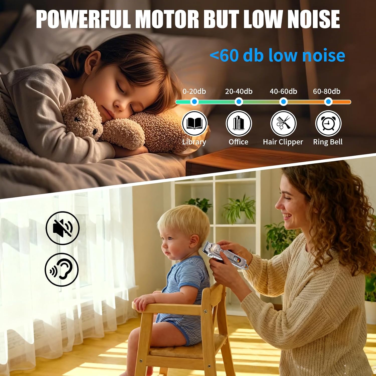 Professional Hair Clipper Set, Men's Hair Clipper, T-Shaped sideburn Trimmer, Electric Shaver,Nose Hair Trimmer,Beauty Salon kit for Hair Cutting and Shaving. (Gold) - Image 7