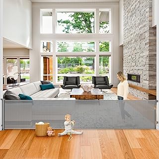 200 Inch Retractable Baby Gate for Stair Super Wide Baby Gates for Doorways Retractable Dog Gate for The House Extra Wide Baby Gates for Large Openings Retractable Gate for Dogs Outdoor Deck Gate