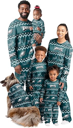 FOCO Women's NFL Team Ugly Pattern Matching Set Family Holiday Pajamas