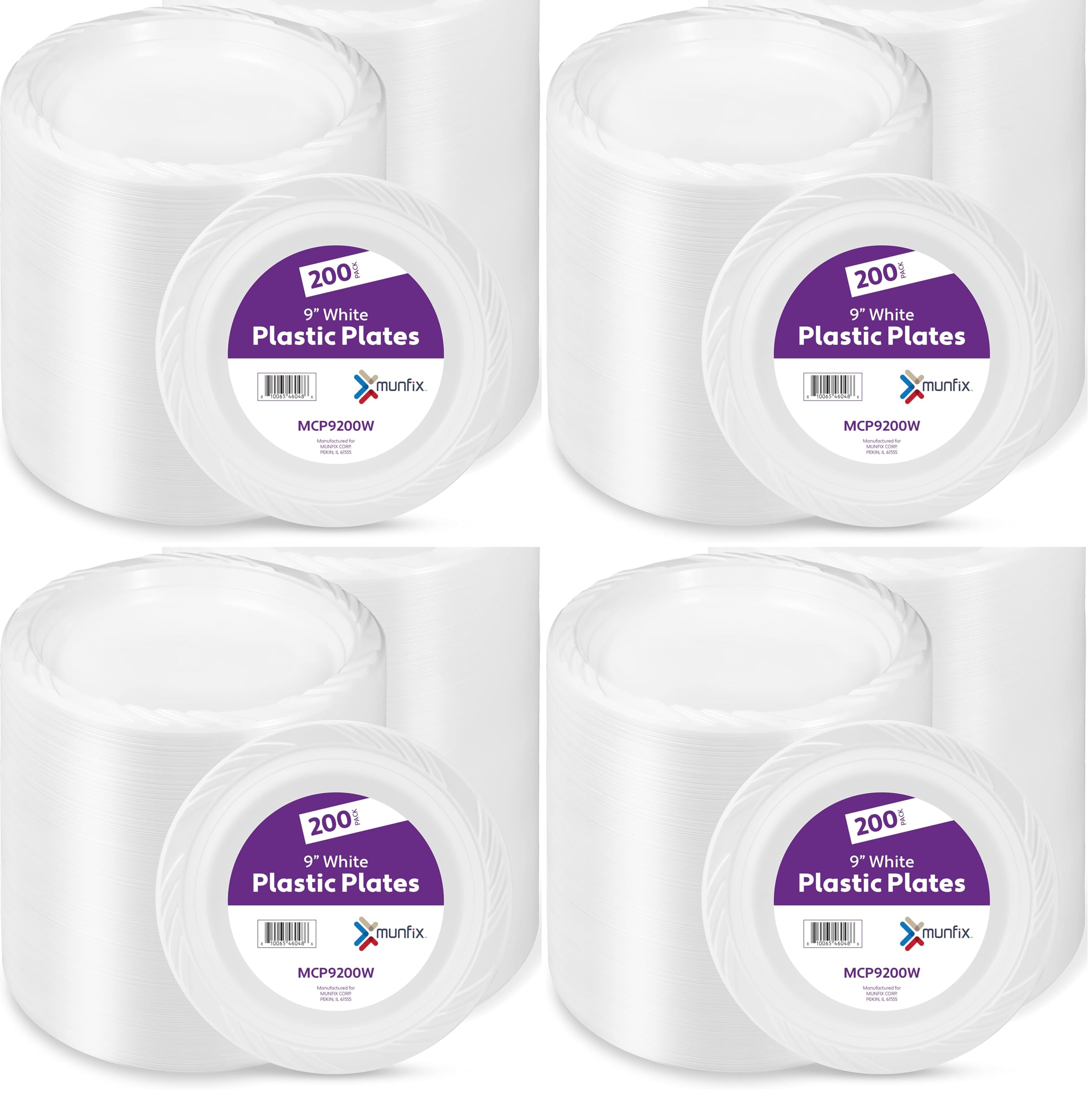 Bulk Disposable Dinner Plates - 200 White Plates -9