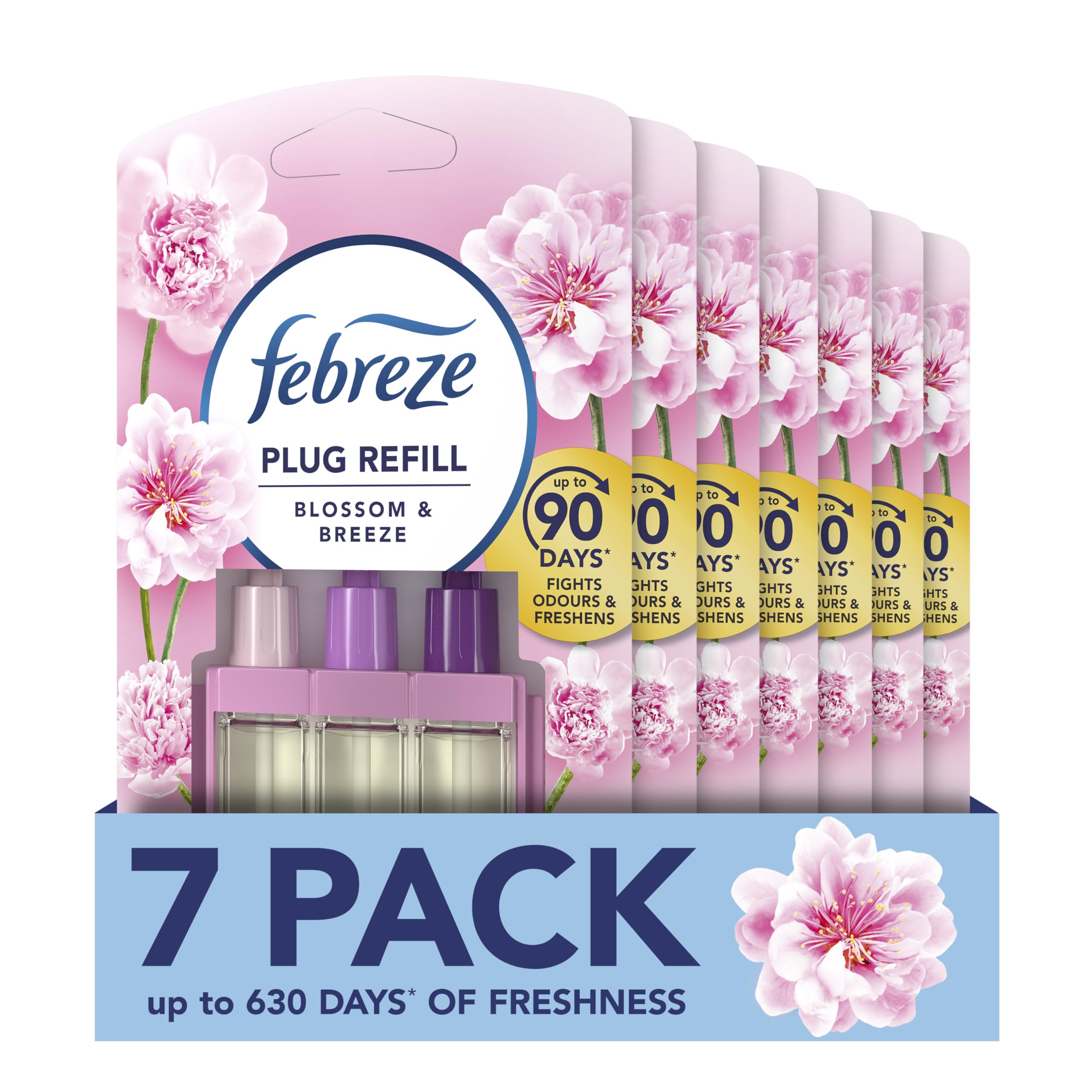 3Volution Plug-In Air Freshener Refill, Blossom & Breeze, Pack of 7 (20ML x 7), Odour Fighter & Bathroom Freshener