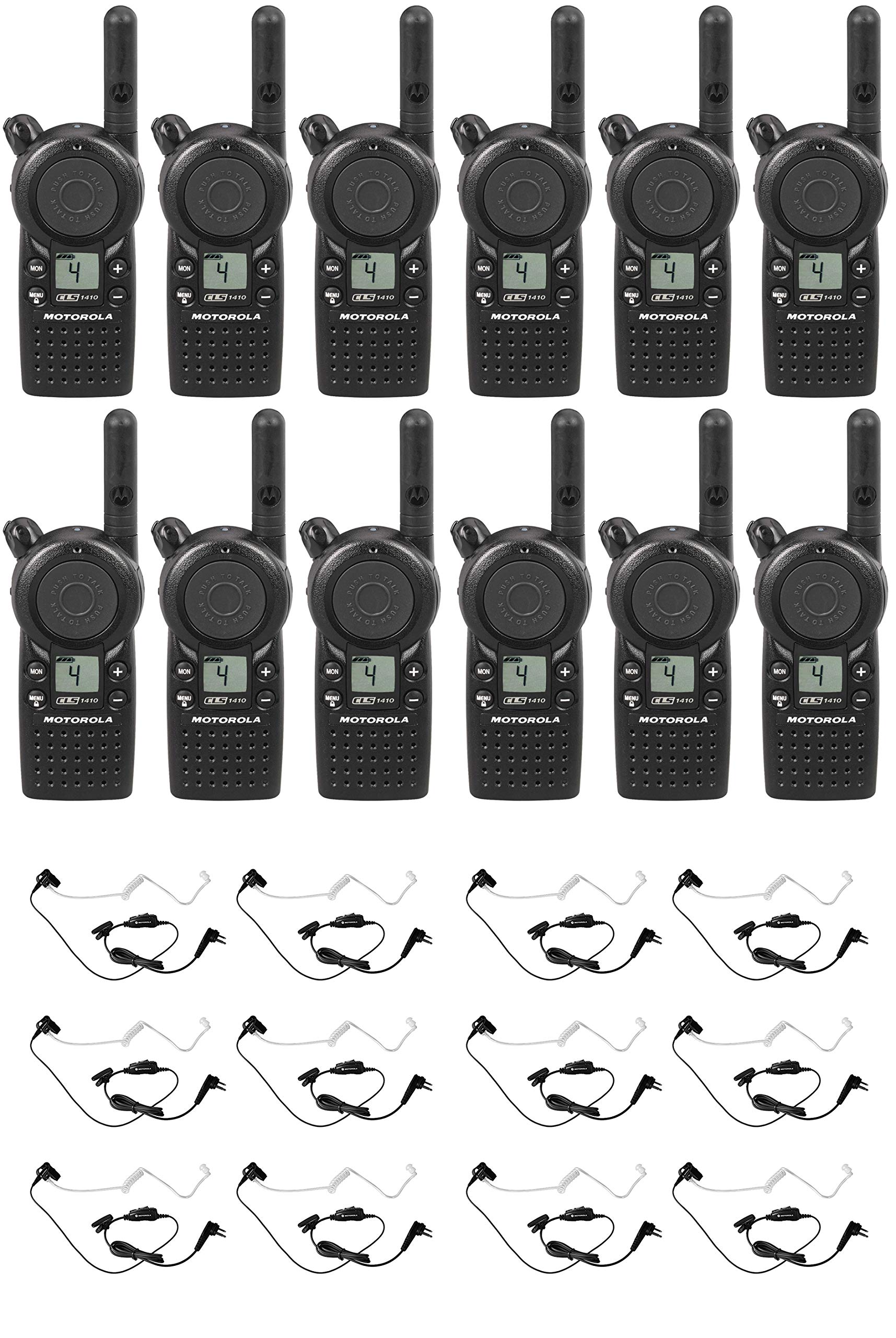 CLS1410 1 watt 4 Channel Business Radio with Surveillance Headset 12 Pack