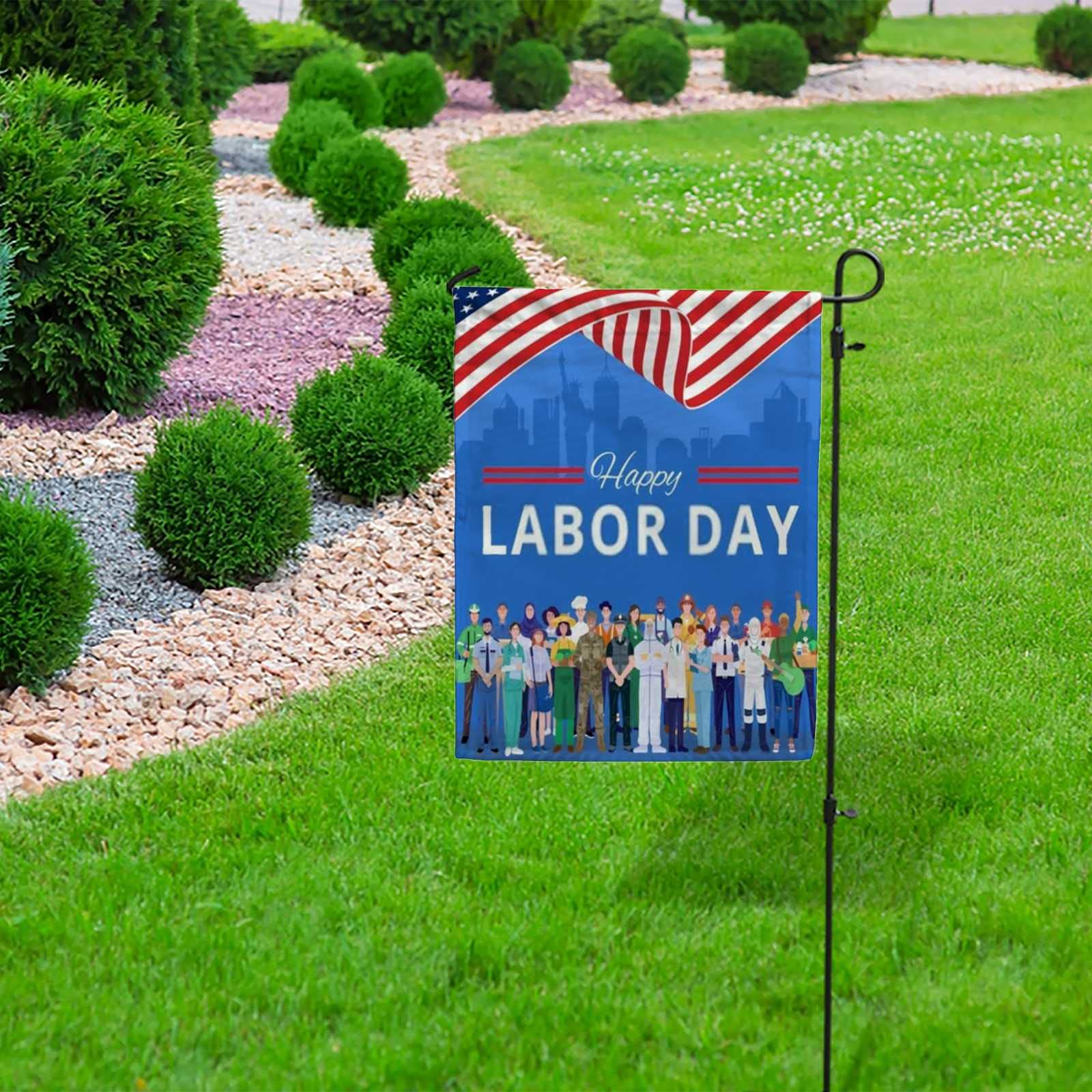 ZHONGJI Gartenflagge „Happy Work Day“ – Doppelseitig, 30,5 X 45,7 Cm, Aus Polyester