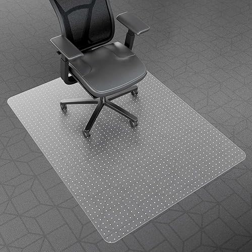Miniatura 9 de Naturei Tapete transparente para silla para suelos duros, tapetes de oficina transparentes de 53 x 45 pulgadas, tapete protector de piso resistente