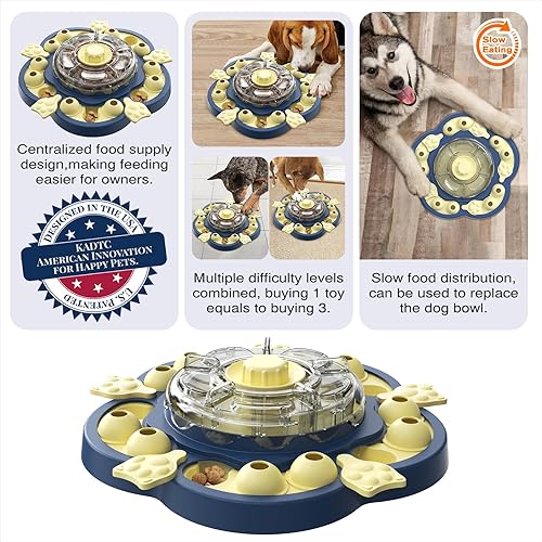 Miniatura 2 de KADTC Rompecabezas para perros medianosgrandes, rompecabezas de soplado lento, alimentador, dispensador de alimentos, nivel de alimentación, nivel