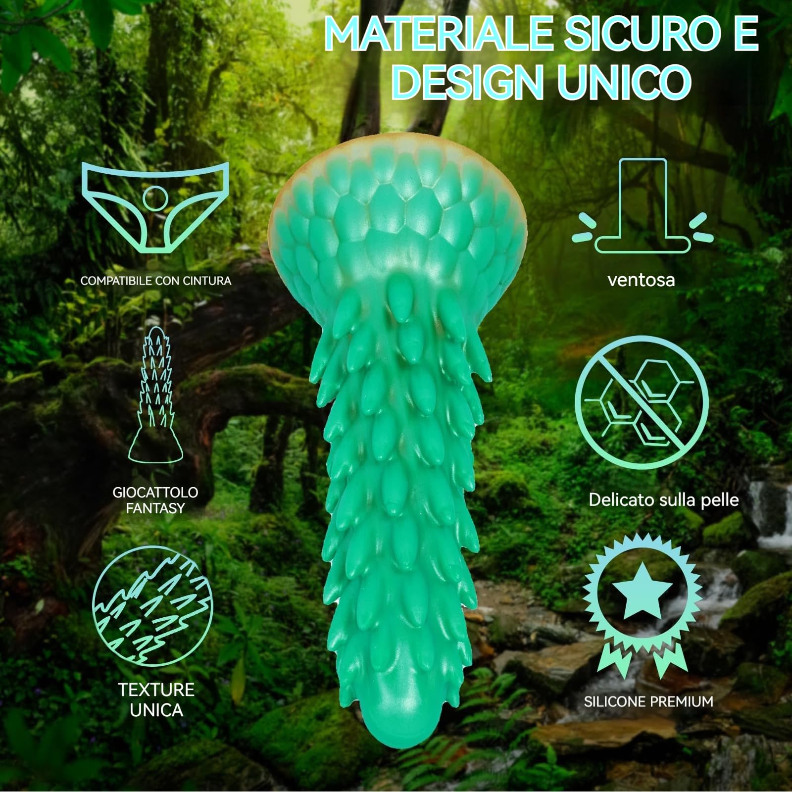 20 cm Dildo Mostro Nodo Tentacolo, Dildo Anale in Silicone Fantasy con Ventosa, Dragon Dildos per Stimolazione Punto G e Prostata, Sex Toy per Uomo Donna, Anal Plug
