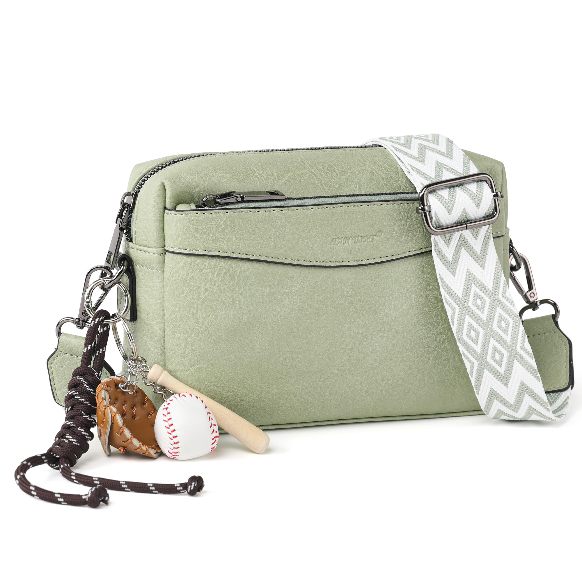 TANTOMI Small Crossbody Bags for Women Triple Zip Crossbody Purse Cell Phone Shoulder Bag Handbags with Adjustable Strap