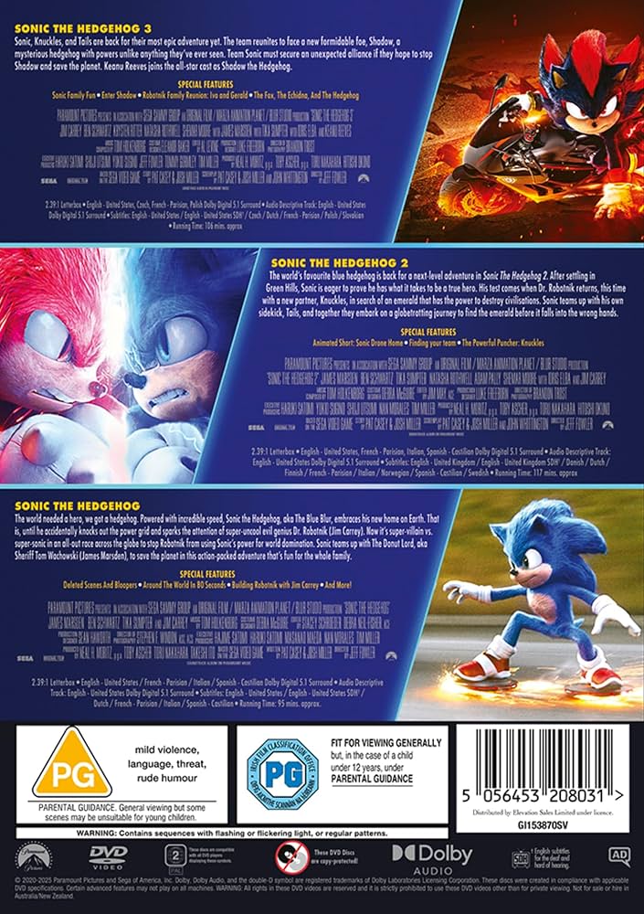その他 Movie Pack 3-Movie Dvd Set [Import] tf8su2k Sonic the Hedgehog 3-Movie Collection [DVD]: Amazon.co.uk